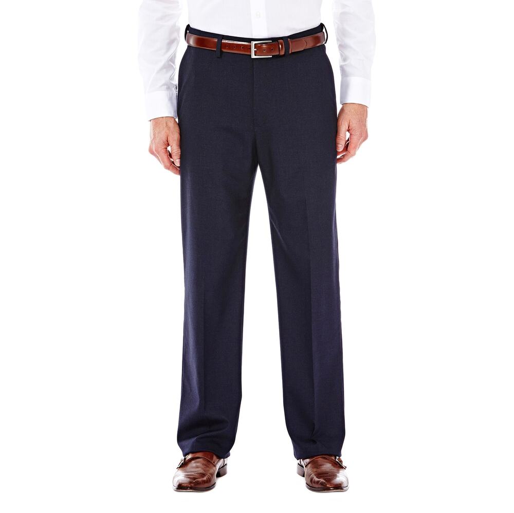 J.M. Haggar Men's Navy Stretch Classic Fit Flat Front Suit Pant Size 42W 29L